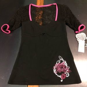Metal Mulisha Black Top with lace